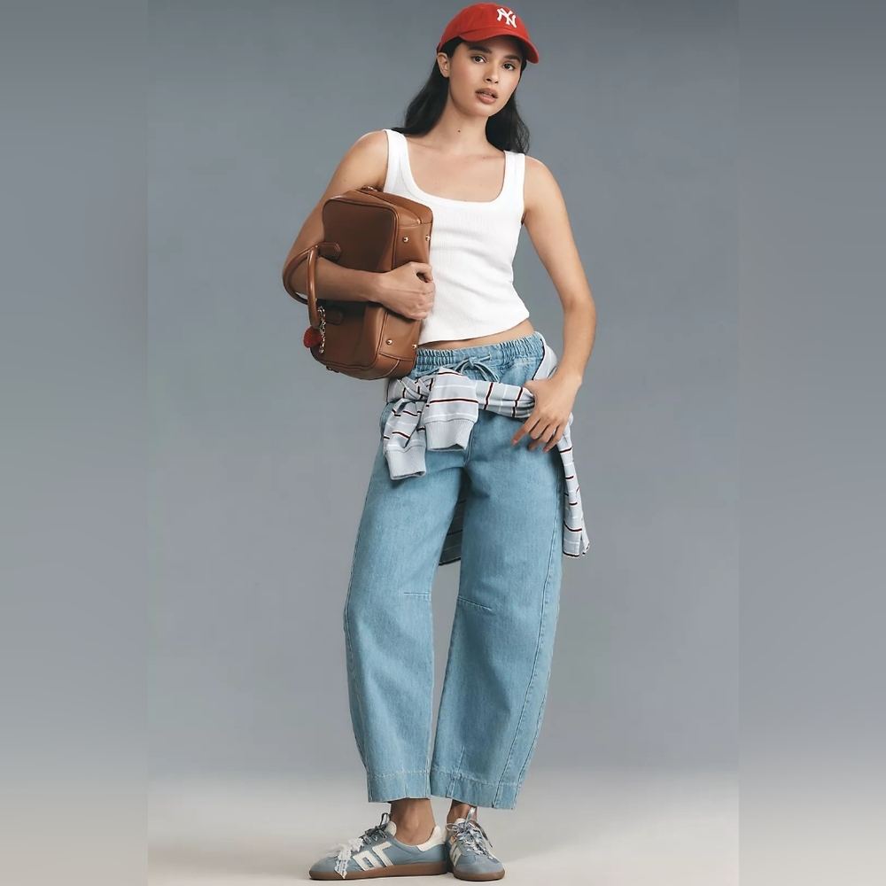 Damson Madder Felix High Rise Barrel Leg Pullon Jeans EU 18/US 14 (See Measure)